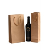 Cardboard bags for wine bottles/ 2 bottles, rope handle